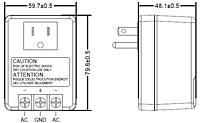 Dimensional Drawing for Wall Plug-Ins AC Power Supplies (Level VI) (WAU060-2000-SG)