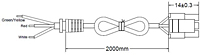 Chord for Wall Plug-Ins AC Power Supplies (Level VI) (WAU060-2000-G)