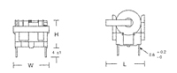 Outline Dimensions - UE/ET Series Common Mode Inductors (UT2020-001)