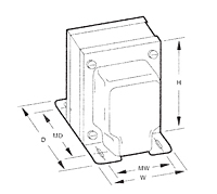 Outline Dimensions - Single Secondary Chassis Mount Power Transformers (F-21A) - Case Type A