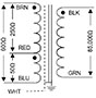 Wiring Diagram for 32.7 Ohm Primary DC Resistance J Series Audio Transformer
