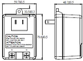 Dimensional Drawing for Wall Plug-Ins AC Power Supplies (Level VI) (WAU060-2000T-S)