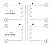Schematic - Dual Primary, Dual Secondaries PC Mount Power Transformers