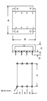 Outline Dimensions - PC Mount Flat Pack™ Power Transformers (FP10-1200)