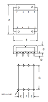 Outline Dimensions - PC Mount Flat Pack™ Power Transformers (FP10-4800)