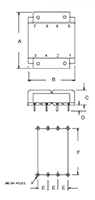 Outline Dimensions - PC Mount Flat Pack™ Power Transformers (FP10-600)
