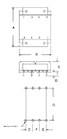 Outline Dimensions - PC Mount Flat Pack™ Power Transformers (FP12-3800)