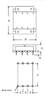 Outline Dimensions - PC Mount Flat Pack™ Power Transformers (FP12-475)