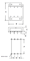 Outline Dimensions - PC Mount Flat Pack™ Power Transformers (FP12-950)
