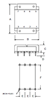 Outline Dimensions - PC Mount Flat Pack™ Power Transformers (FP120-50)
