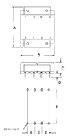 Outline Dimensions - PC Mount Flat Pack™ Power Transformers (FP16-375)