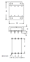Outline Dimensions - PC Mount Flat Pack™ Power Transformers (FP230-10)