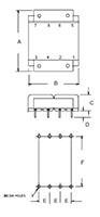 Outline Dimensions - PC Mount Flat Pack™ Power Transformers (FP230-50)