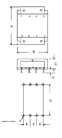 Outline Dimensions - PC Mount Flat Pack™ Power Transformers (FP24-1000)