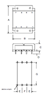 Outline Dimensions - PC Mount Flat Pack™ Power Transformers (FP24-2000)