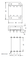 Outline Dimensions - PC Mount Flat Pack™ Power Transformers (FP30-1600)