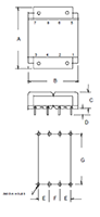Outline Dimensions - PC Mount Flat Pack™ Power Transformers (FP30-800)