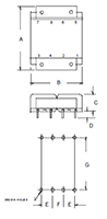 Outline Dimensions - PC Mount Flat Pack™ Power Transformers (FP34-1400)