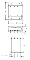 Outline Dimensions - PC Mount Flat Pack™ Power Transformers (FP34-700)