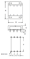 Outline Dimensions - PC Mount Flat Pack™ Power Transformers (FP40-300)