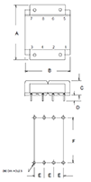 Outline Dimensions - PC Mount Flat Pack™ Power Transformers (FP56-45)