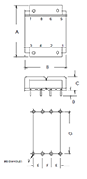 Outline Dimensions - PC Mount Flat Pack™ Power Transformers (FP56-850)