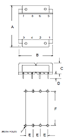 Outline Dimensions - PC Mount Flat Pack™ Power Transformers (FP88-65)