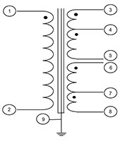 Wiring Diagram for Hermetically Sealed Low Level Audio Output, Mixing, Matching, and Bridging Transformer