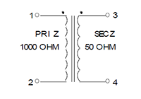Schematic - Miniature Impedance Matching Transformers - Red Spec (SP-33)