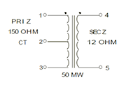 Schematic - Miniature Impedance Matching Transformers - Red Spec (SP-42)