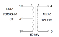 Schematic - Miniature Impedance Matching Transformers - Red Spec (SP-48)