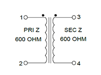 Schematic - Miniature Impedance Matching Transformers - Red Spec (SP-70)