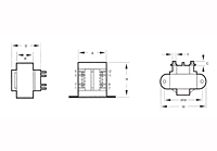 Outline Dimensions - Chassis Mount Quick - Connect World Series™ Power Transformers (VPS10-2500)