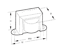 Outline Dimensions - Multiple Secondary Chassis Mount Power Transformers (F-195X) - Case Type X