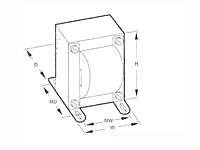 Outline Dimensions - Chassis Mount Power Control Transformers (F-398U)