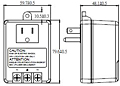 Dimensional Drawing for Wall Plug-Ins AC Power Supplies (Level VI) (WAU060-2000T-SG)