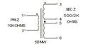 Schematic - Miniature Impedance Matching Transformers - Red Spec (SP-22)