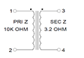 Schematic - Miniature Impedance Matching Transformers - Red Spec (SP-36)