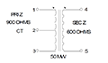 Schematic - Miniature Impedance Matching Transformers - Red Spec (SP-51)