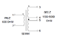 Schematic - Miniature Impedance Matching Transformers - Red Spec (SP-69)