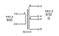 Schematic - Miniature Impedance Matching Transformers - Red Spec (SP-74)