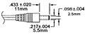 Barrel Dimensional Drawing for Wall Plug-Ins - Switch Mode Power Supplies (WSU045-1500-13)