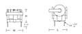 Outline Dimensions - UE/ET Series Common Mode Inductors (UT2020-001)