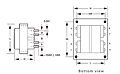 Outline Dimensions - PC Mount Split Pack™ Class 2/3 Power Transformers (F10-3600-C2)